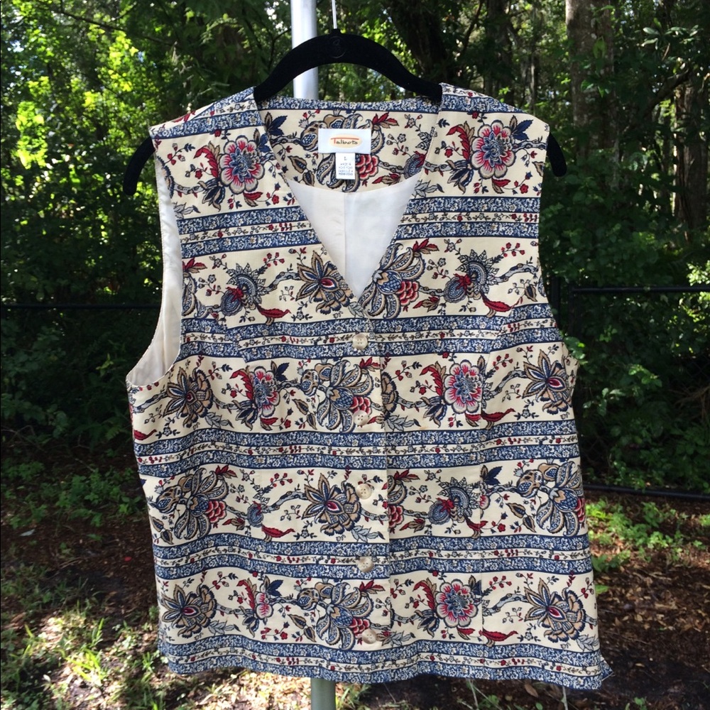 Vintage Talbots Floral Vest